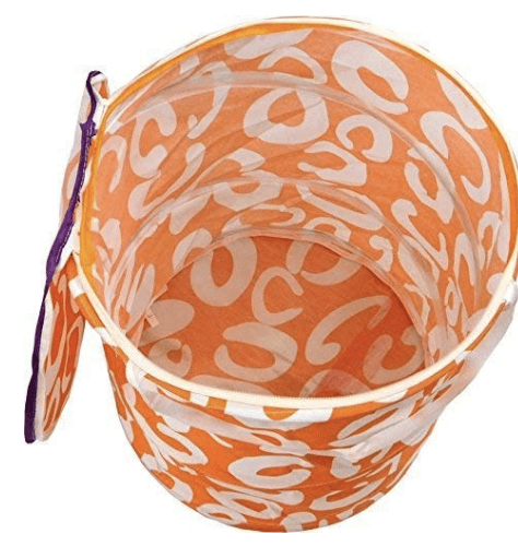 Multipurpose Foldable Collapsible Pop-Up Round Laundry Bags Basket with Zippered Lid and Carry Handle - Image 2